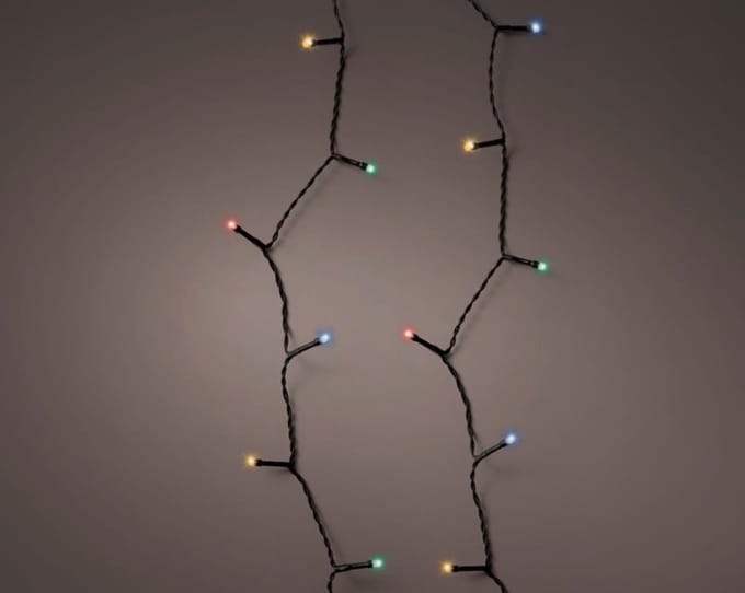 Lumineo LED kerstverlichting 240 lampjes multicolor batterij timer.