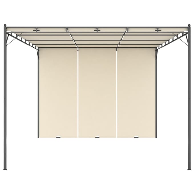 vidaXL - Tuinprieel - met - zijgordijn - 4x3x2,25 - m - crème