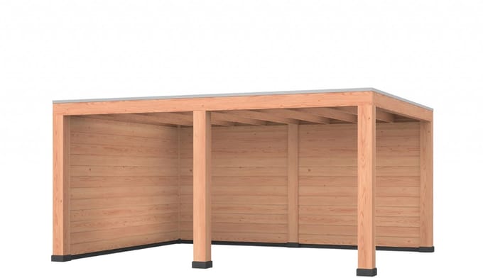 Douglas overkapping, 500 x 400, met achterwand en zijwand, Westwood Modern Basic