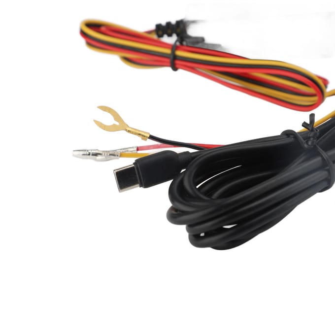 Kit de Câblage Direct pour Caméra de Tableau de Bord Écran Numérique Basse Tension Réglable Enregistrement en Time-Lapse 12V 24V à 5V 3A Kit de Câblage Direct pour black