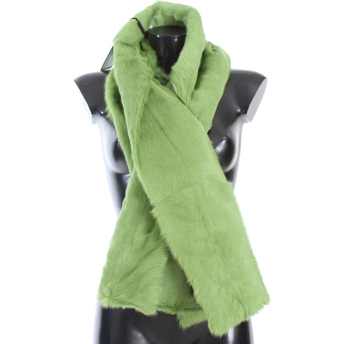 Dolce & Gabbana Dames Lange Sjaal van Groen Geitenbont