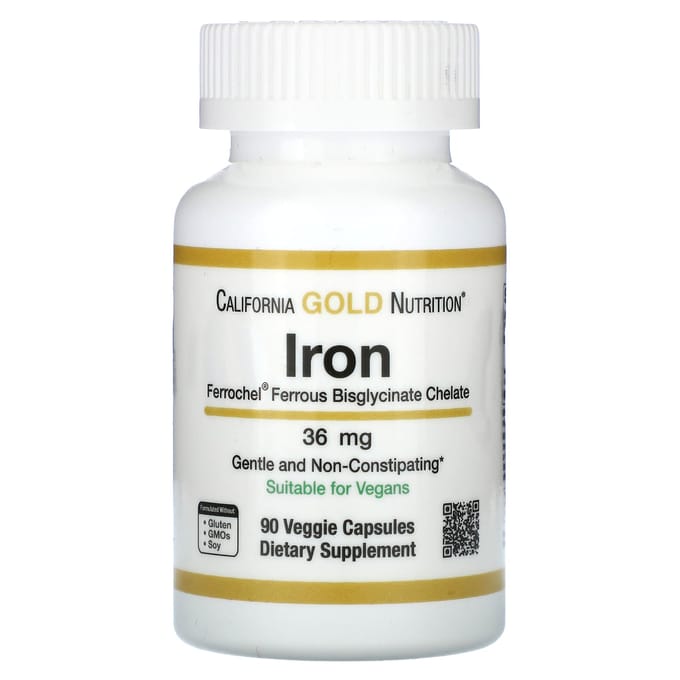 Ferrochel Fer (Bisglycinate), 36Mg, 90 Gélules Végétales