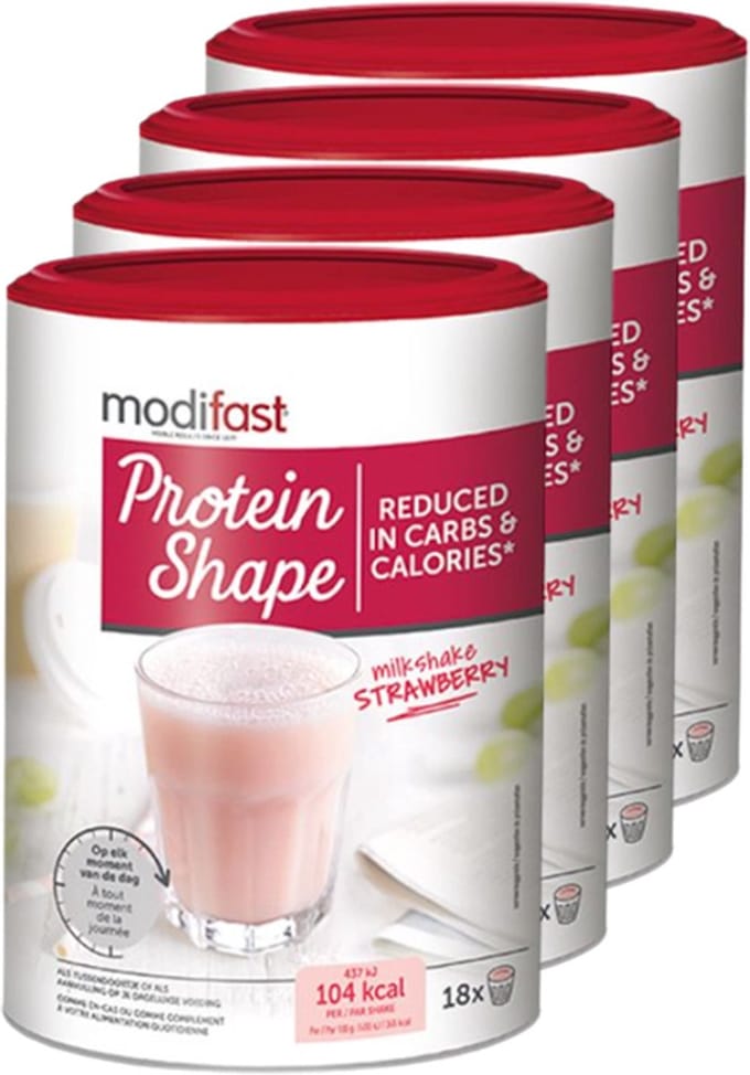 Modifast | Protein Shape Milkshake | Aardbei | 4 stuks | 4 x 420g