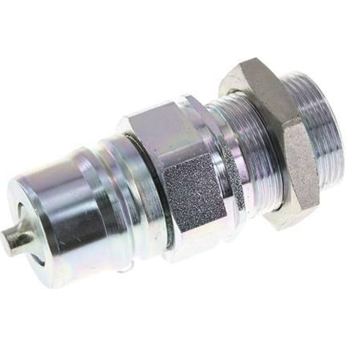 Stalen DN 25 Hydraulische Koppeling Insteeknippel 28 mm L Knelring Schotkoppeling ISO 7241-1 A/8434-1 D 34.3mm