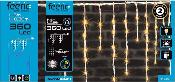 Feeric Lights & Christmas Ijspegelverlichting -360 leds - warm - 600 cm- buiten -batterij