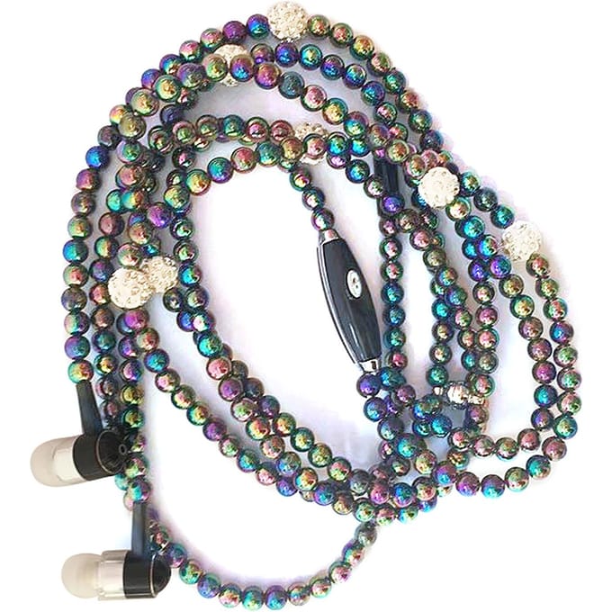 Sieraden Parelsnoer Stereo-oortelefoon met microfoon 3,5 mm in-ear hoofdtelefoon Bekabelde hoofdtelefoon veelkleurig
