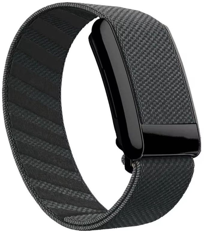 Nylon bandje - geschikt voor WHOOP 4.0 - elastisch met houder - donkergrijs