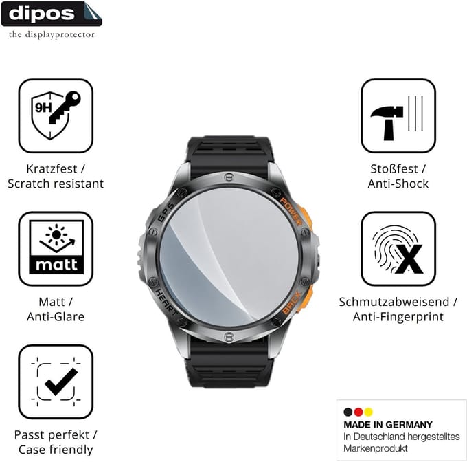dipos – 2x Matte Pantserfolie geschikt voor LIGE DM1-H | 9H Screenprotector