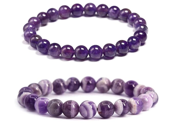 Bixorp Gems Amethist + Droom Amethist Edelstenen Armbanden Set - Kralenarmband
