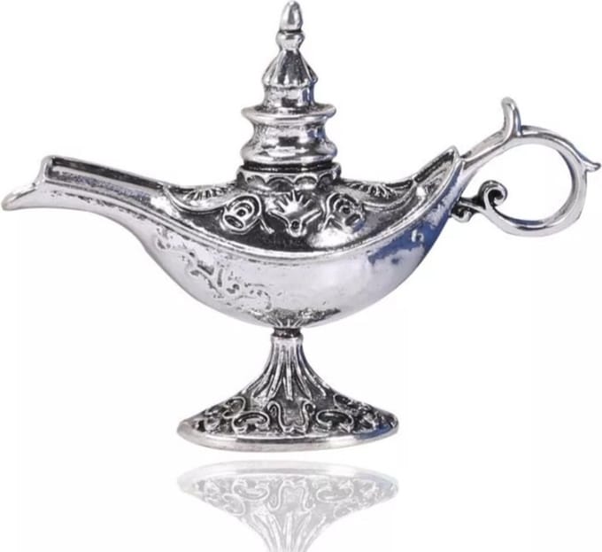 Zelto -Broche- Aladdin-Zilverkleur-Lamp