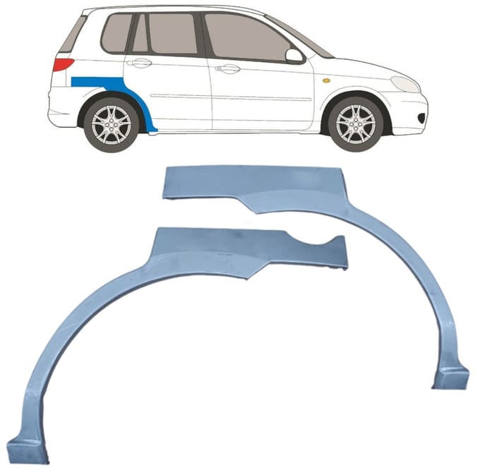 Reparatiepaneel achterspatbord voor Mazda 2 2003-2007 / Links + Rechts / Set