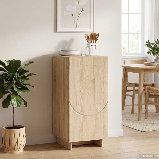 vidaXL - Dressoir - Sonoma - Eiken - 33,5 - x - 34,5 - x - 75 - cm - Bewerkt - hout