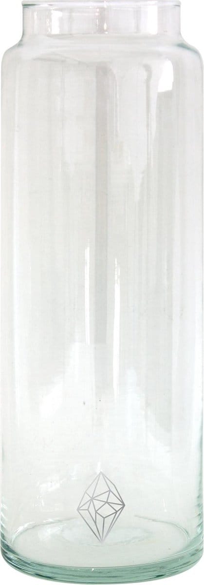 TAK Design Vaas Diamond XL - Handgemaakt - Glas - Ø10 x 30 cm - Zilver