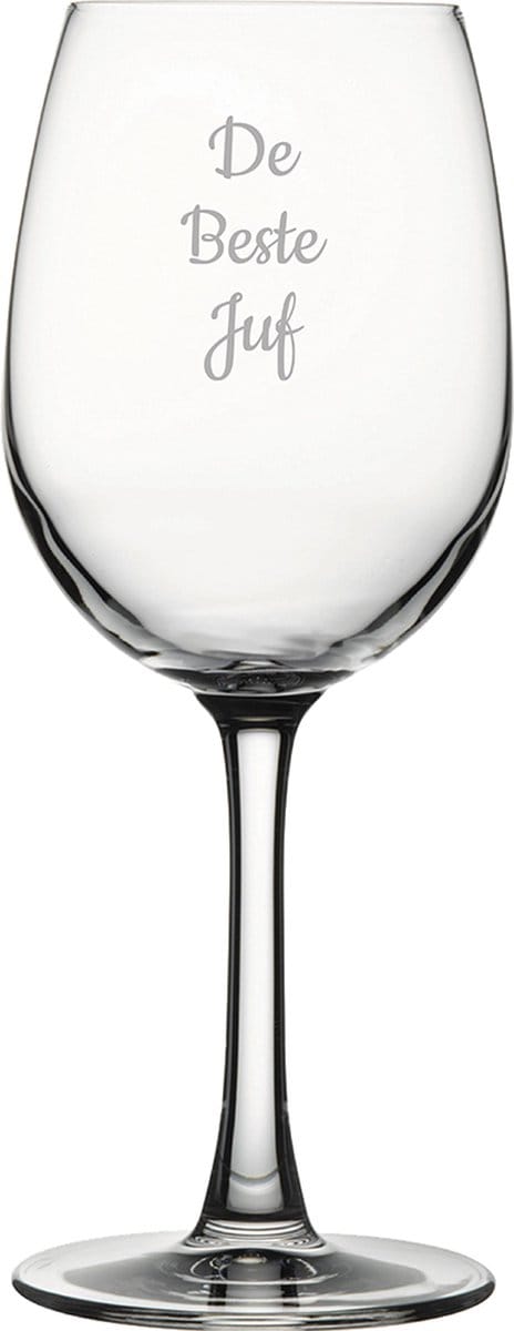 Gegraveerde witte wijnglas 36cl De Beste Juf