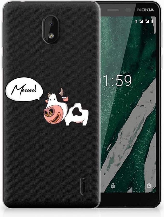 Nokia 1 Plus Telefoonhoesje met Naam Cheeky Cow