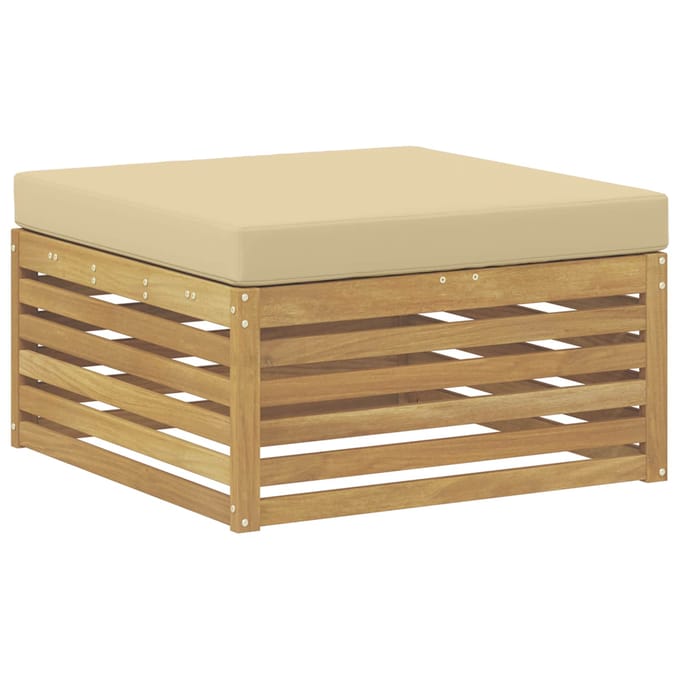 vidaXL - Buiten - bank - set - 8 - st - Wit - en - Beige - Polyester