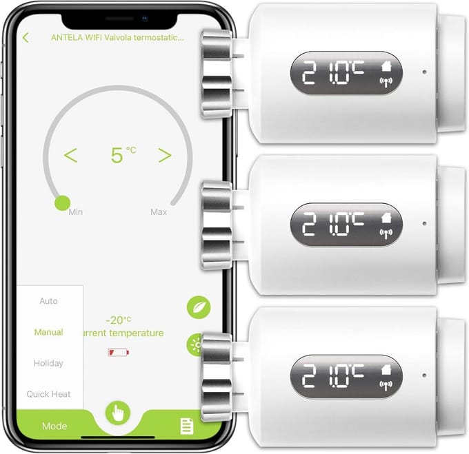 Slimme Radiator Thermostaat Programmeerbaar Wifi Inclusief Diverse Adapters