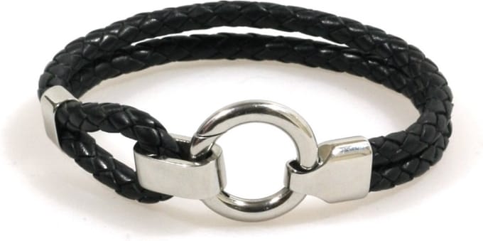 Heaven Eleven Men - Zwart gevlochten Leer dubbel 5mm - 21cm