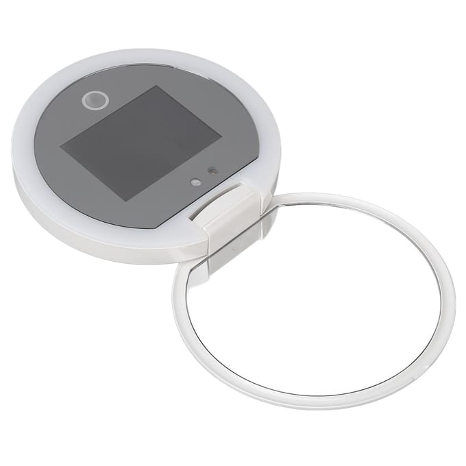 Slim Make-up Spiegeltje LED Zonbescherming Visualisatie Draagbaar Anti Vingerafdruk Vanity Spiegel voor white
