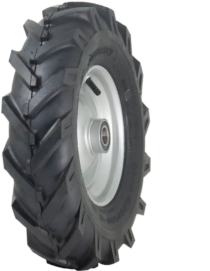 4.80/4.00-8 Rotovator met open midden en noppen, velg H8022, 25 mm kogellagers