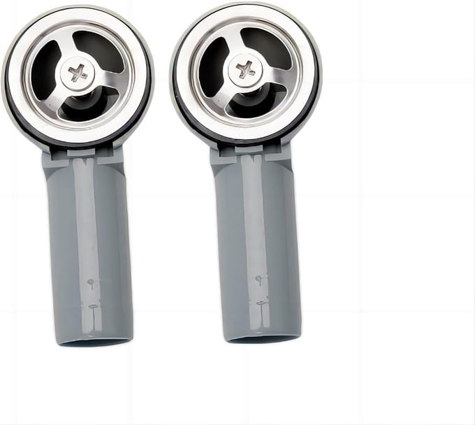 Set van 2 Universele Overloopkoppen voor Spoelbak, Ronde Interface 41 x 41 mm