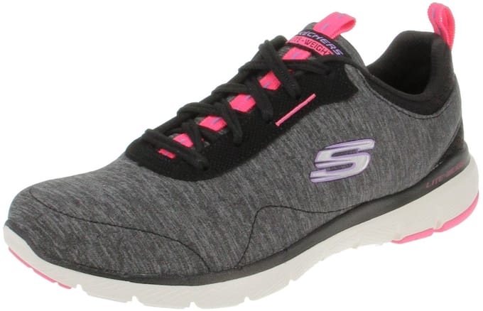 Skechers Flex Appeal 3.0-Steady Energy Dames Sneakers - Black/Pink