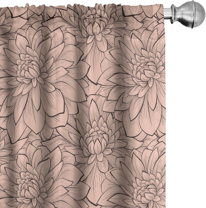 ABAKUHAUS Gordijnen – 2-delig set 75x245 cm – microvezel – Perzik taupe