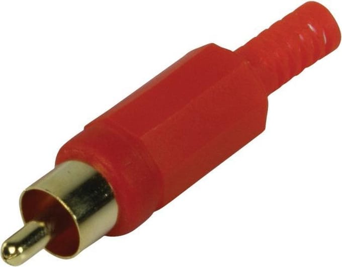OKS Vergulde rode mannelijke RCA connector