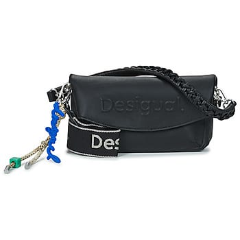 Desigual schoudertas Half Logo Trokel Shoulder Bag Black zwart