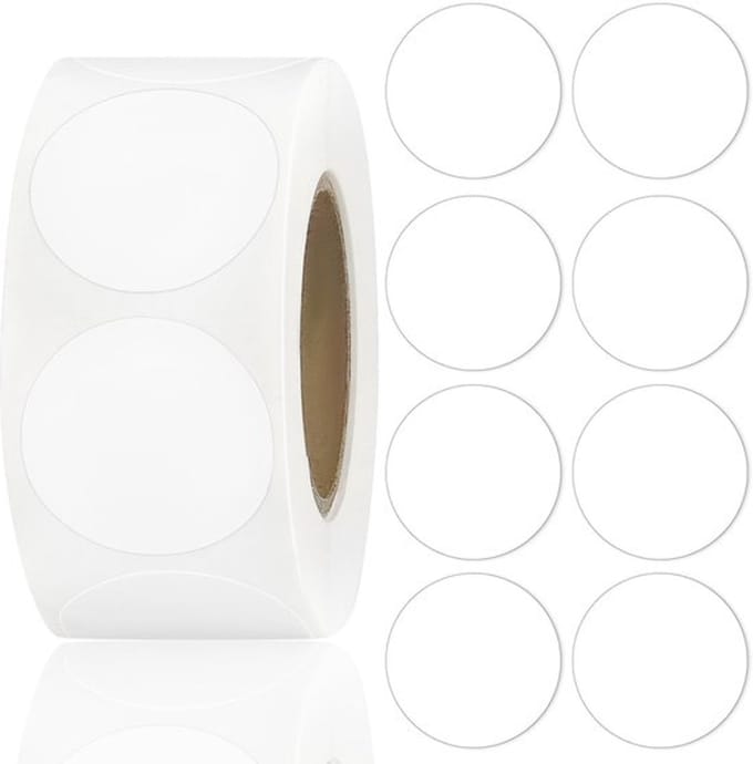 Allecto - Ronde Stipstickers - Kleurcodering - Zelfklevend - Wit