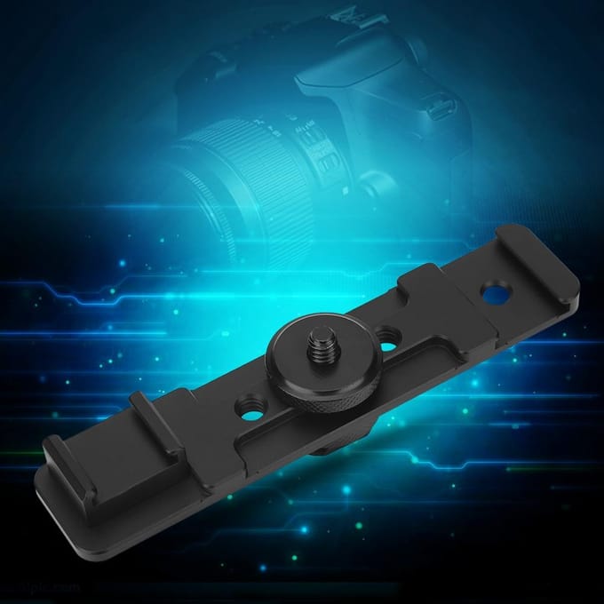 Support de montage pour barre d'extension à double griffe pour appareil photo, accessoire pour microphone d'appoint black