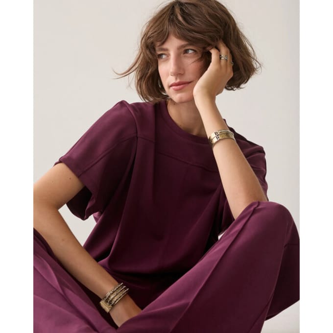 Summum 3s5335-30606 335 boxy top soft scuba dark burgundy