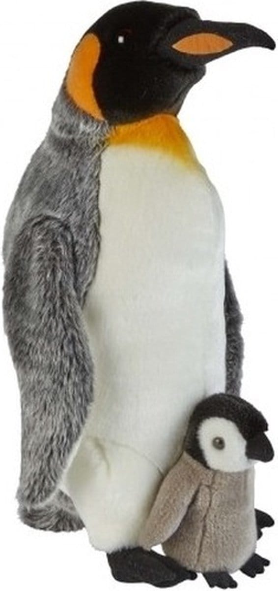 Ravensden Koningspinguin knuffel met kuiken - 50 cm - pluche pinguins