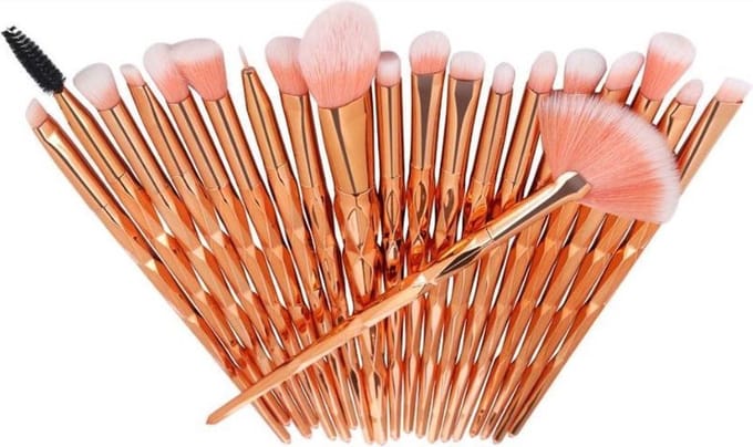 ***Diamond Make Up Kwastenset - 20 delig - Make Up Brush - Make Up Penselenset - Oogschaduw - Kwasten - van Heble®***