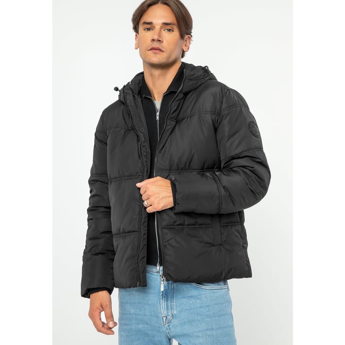 Wittchen Heren Gewatteerde Jas met Monogram Zwart Polyester