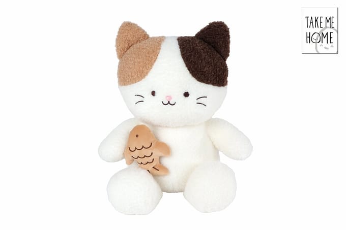 Take Me Home knuffel poes met vis pluche 55 cm speelgoed.