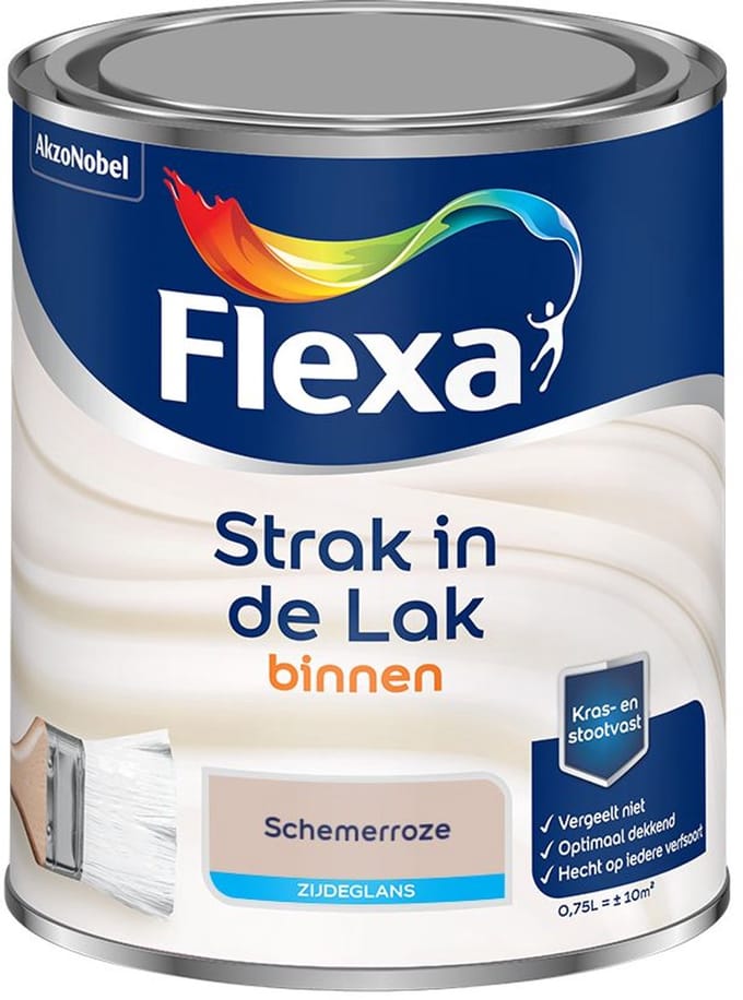 Flexa - Strak In De Lak Binnenlak Zijdeglans - Schemerroze - Mengverf - 750 Ml