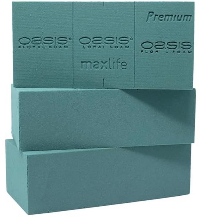 Premium insteekschuim voor bloemen met MaxLife-impregnering - 3-4 dagen vers, 23 x 11 x 7,5 cm, 3 stuks