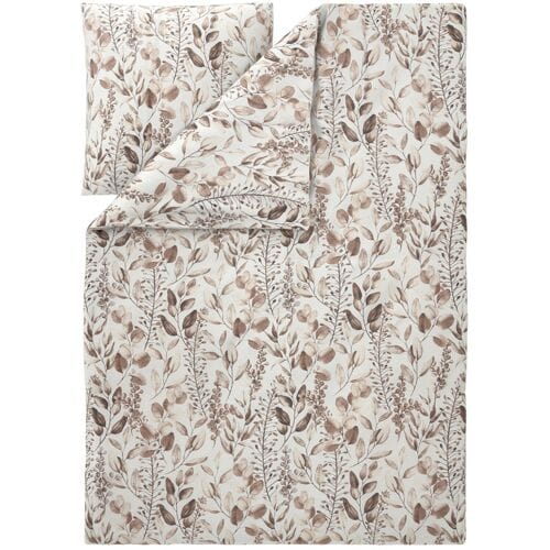 LIVARNO Polyester satijn dekbedovertrek 140 x 200 cm, 1-persoons (Bladeren)