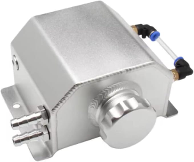 Compensatievat Koelmiddel - Overloopfles Radiator - Motor Koelen - Lekvrij Aluminium Ontwerp - 1L - Zilver