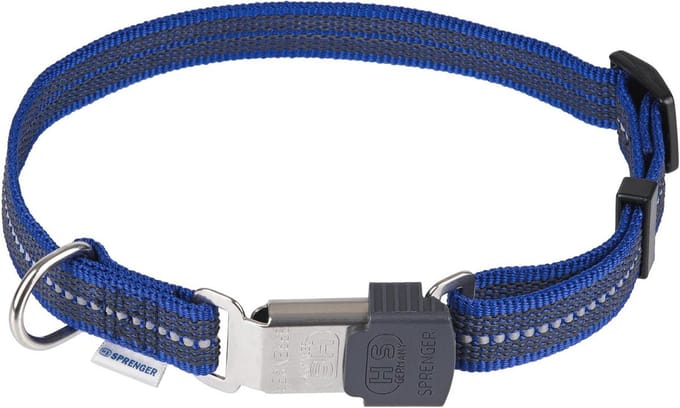 Verstelbare reflecterende hondenhalsband - Veiligheid in het donker - Blauw 40-55 cm