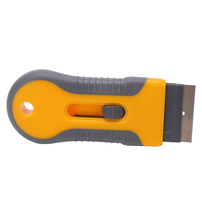 Grattoir à lame de rasoir Conception à détacher Ensemble Kit d'outils de nettoyage à gratter pour résidus d'autocollants yellow