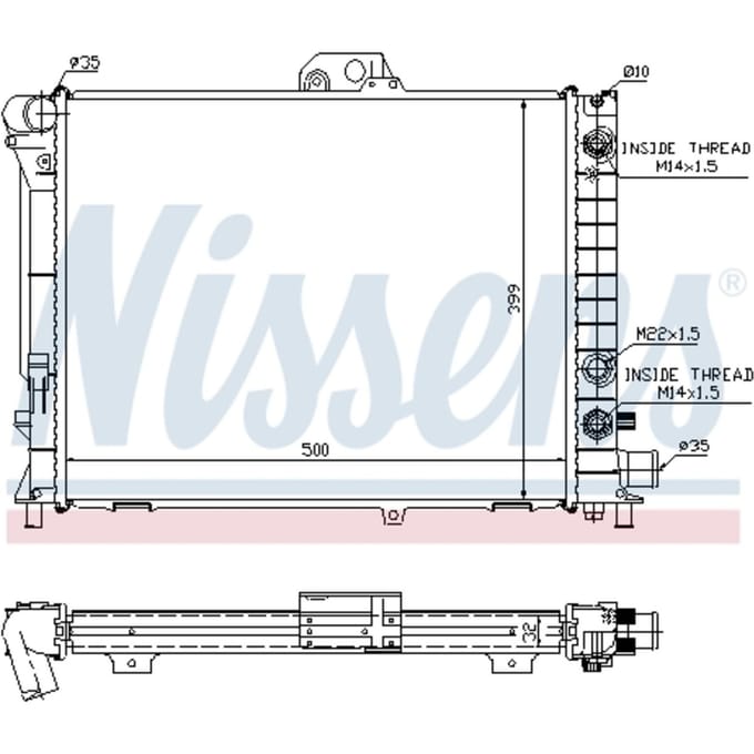 Radiator, motorkoeling NISSENS 64033A
