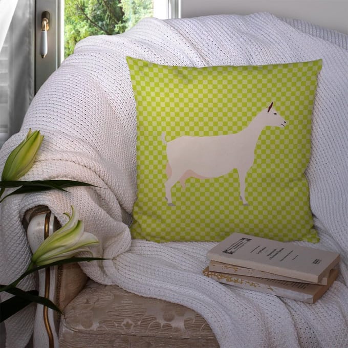 Decoratief Kussen voor Binnen en Buiten - Groene Geit Mouton Schaap Design
