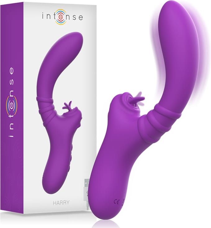 INTENSE FUN | Intense - Harry Vibrator Flexible With Purple Tongue