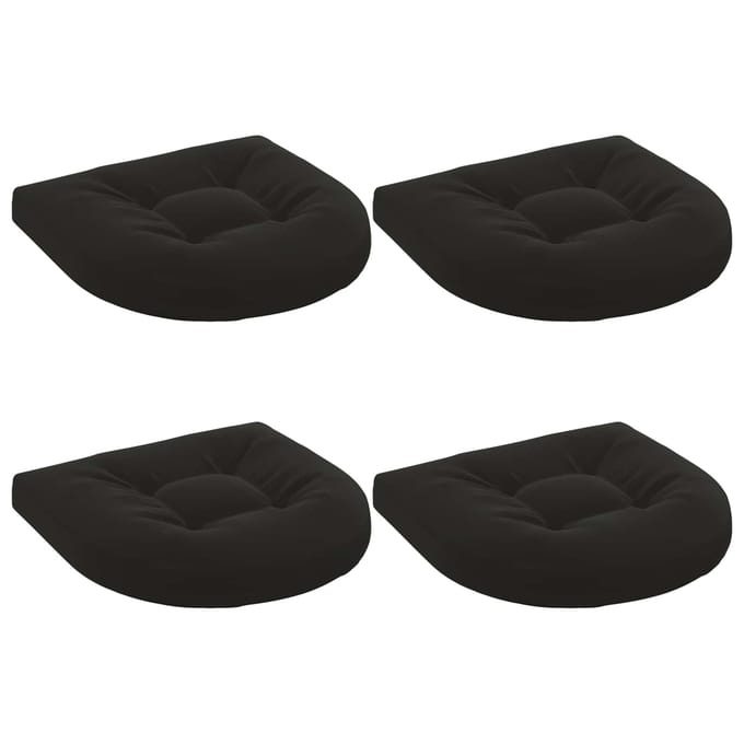 vidaXL - 4-Piece - Zitkussens - 4 - st - 100% - Polyester - Zwart - 40 - x - 40 - x - 5 - cm