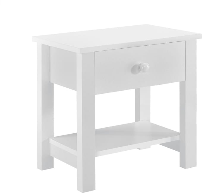 Nachtkastje Capri 40x29,7x41,5 cm met lade en plank wit
