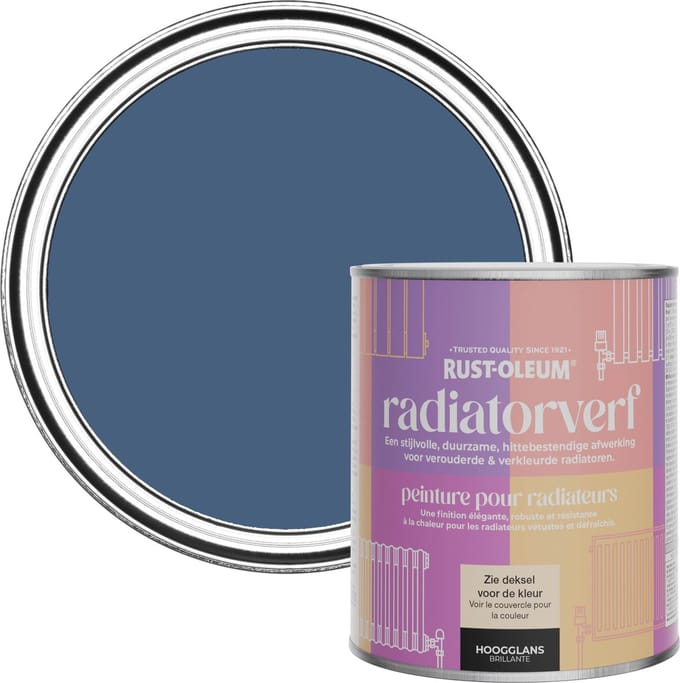 Rust-Oleum Donkerblauw Radiatorverf Hoogglans - Inktblauw 750ml