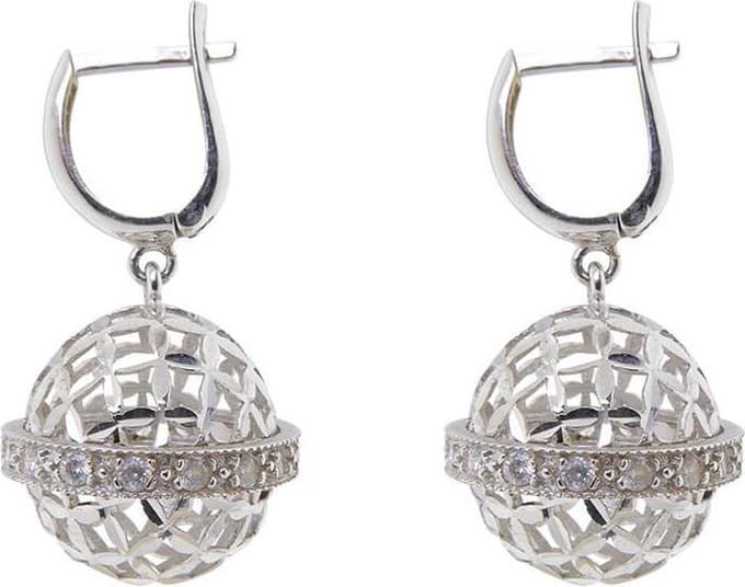 14 karaat wit gouden zirkonia oorbellen