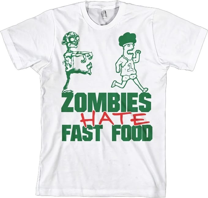 Hybris Zombies hebben een hekel aan fastfood! White